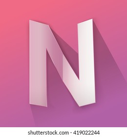 Abstract Origami Bold Typeface Vector Design of a Capital "N"  Character Font for Your Decorative Celebration Branding Message