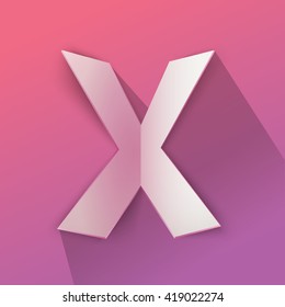 Abstract Origami Bold Typeface Vector Design of a Capital "X"  Character Font for Your Decorative Celebration Branding Message