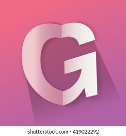 Abstract Origami Bold Typeface Vector Design of a Capital "G"  Character Font for Your Decorative Celebration Branding Message