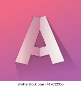 Abstract Origami Bold Typeface Vector Design of a Capital "A"  Character Font for Your Decorative Celebration Branding Message