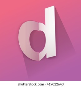 Abstract Origami Bold Typeface Vector Design of a Small "d"   Character Font for Your Decorative Celebration Branding Message