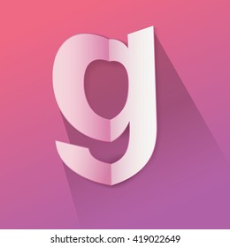 Abstract Origami Bold Typeface Vector Design of a Small "h"   Character Font for Your Decorative Celebration Branding Message