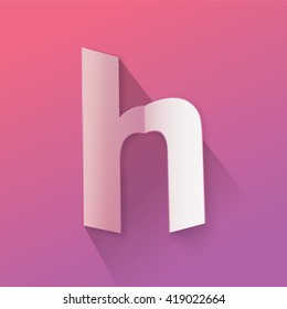 Abstract Origami Bold Typeface Vector Design of a Small "h"   Character Font for Your Decorative Celebration Branding Message