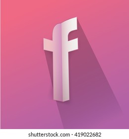 Abstract Origami Bold Typeface Vector Design of a Small "f"   Character Font for Your Decorative Celebration Branding Message
