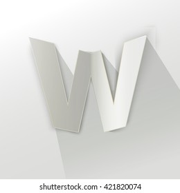 Abstract Origami Bold Typeface Vector Design of a Small "w" Character Font for Your Decorative Branding Text