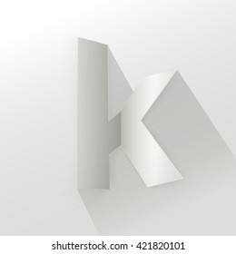 Abstract Origami Bold Typeface Vector Design of a Small "k" Character Font for Your Decorative Branding Text