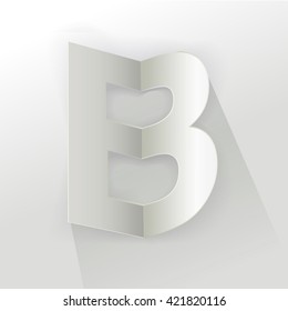 Abstract Origami Bold Typeface Vector Design of a Capital "B" Character Font for Your Decorative Branding Text