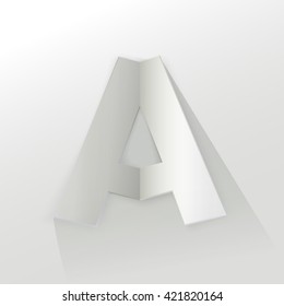 Abstract Origami Bold Typeface Vector Design of a Capital "A" Character Font for Your Decorative Branding Text