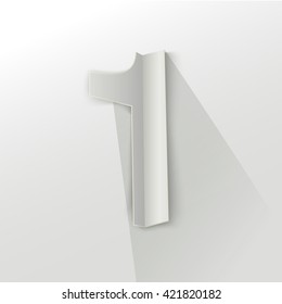 Abstract Origami Bold Typeface Vector Design of a Number "1" Character Font for Your Decorative Branding Text