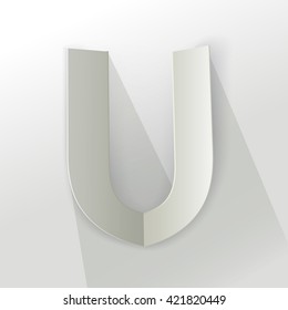 Abstract Origami Bold Typeface Vector Design of a Number "U" Character Font for Your Decorative Branding Text