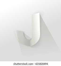 Abstract Origami Bold Typeface Vector Design of a Number "J" Character Font for Your Decorative Branding Text
