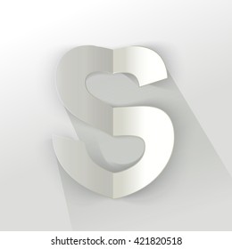 Abstract Origami Bold Typeface Vector Design of a Number "S" Character Font for Your Decorative Branding Text