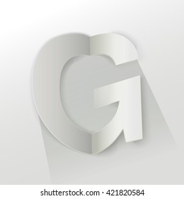Abstract Origami Bold Typeface Vector Design of a Number "G" Character Font for Your Decorative Branding Text