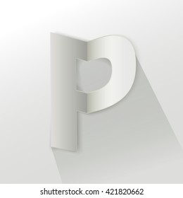 Abstract Origami Bold Typeface Vector Design of a Number "P" Character Font for Your Decorative Branding Text