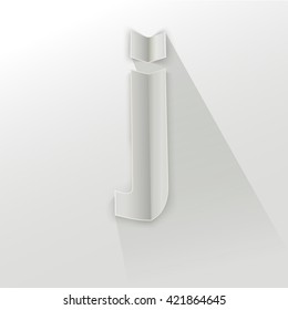 Abstract Origami Bold Typeface Vector Design of a Small "j" Character Font for Your Decorative Branding Text