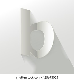 Abstract Origami Bold Typeface Vector Design of a Small "b" Character Font for Your Decorative Branding Text