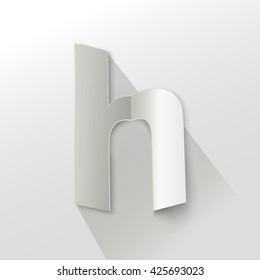 Abstract Origami Bold Typeface Vector Design of a Small "h" Character Font for Your Decorative Branding Text