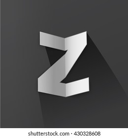 Abstract Origami Bold Typeface Vector Design of a Small "z" Character Font for Your Decorative Celebration Branding Message
