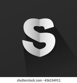 Abstract Origami Bold Typeface Vector Design of a Small S Character Font for Your Decorative Branding Text Sign