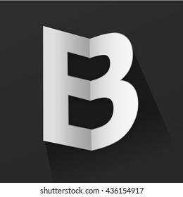 Abstract Origami Bold Typeface Vector Design of a Capital B Character Font for Your Decorative Branding Text Sign