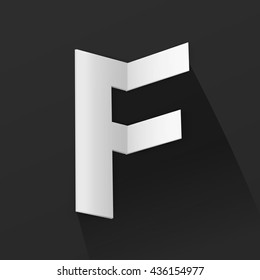 Abstract Origami Bold Typeface Vector Design of a Capital F Character Font for Your Decorative Branding Text Sign
