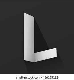Abstract Origami Bold Typeface Vector Design of a Capital L Character Font for Your Decorative Branding Text Sign