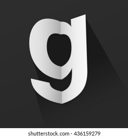 Abstract Origami Bold Typeface Vector Design of a Small G Character Font for Your Decorative Branding Text Sign