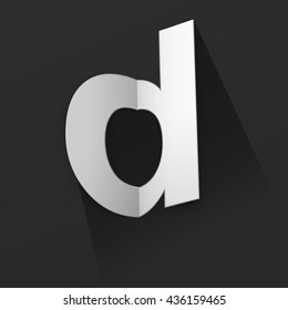 Abstract Origami Bold Typeface Vector Design of a Small D Character Font for Your Decorative Branding Text Sign