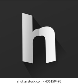 Abstract Origami Bold Typeface Vector Design of a Small H Character Font for Your Decorative Branding Text Sign