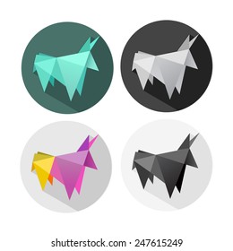abstract Origami bull