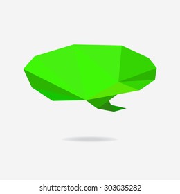 Abstract origami crystal speech bubble