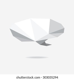 Abstract origami crystal speech bubble