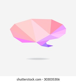 Abstract origami crystal speech bubble