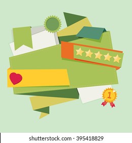 Abstract origami figure for web. vector background