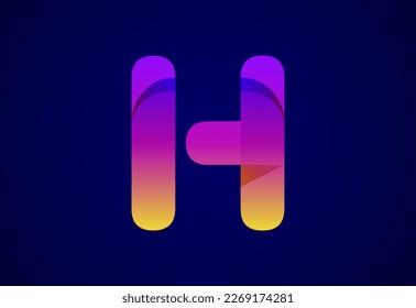 Abstract origami letter H logo design template. Flat style application icon. Vector illustration