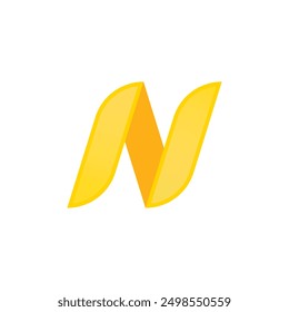 Abstract origami letter N logo design template. Flat style application icon. Vector illustration