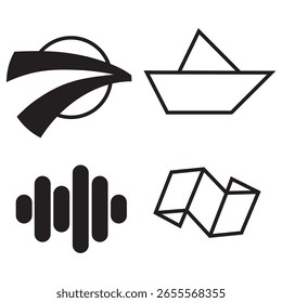 Diseño de Vector de elemento de logotipo de origami abstracto