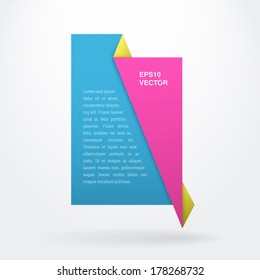 Abstract origami paper sheet design background for speech bubble, web page banner, layout - CMYK color version