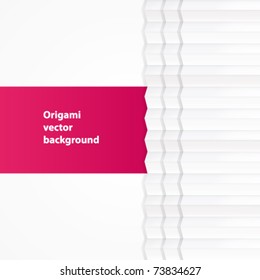 Abstract origami paper tape, vector background.