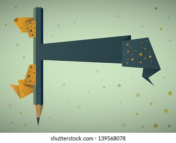 Abstract origami pencil vector