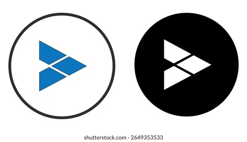 Abstract origami Play button logo in material design style. Application icon. Play button icon.  play arrow icons in various colors (black, white, orange, gray, teal, green, blue, dark teal, and dark 