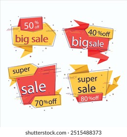 abstract origami sale banners collection