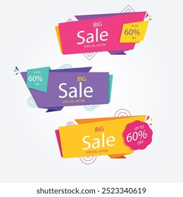 abstract origami sale banners collection