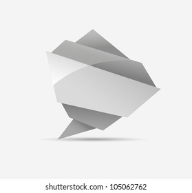 Abstract origami speech bubble