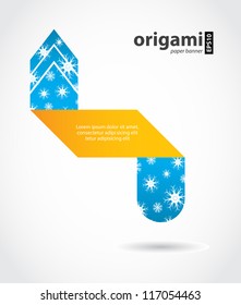 abstract origami speech bubble with Christmas design