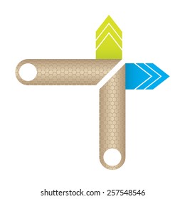 abstract origami speech bubble with metallic grid design