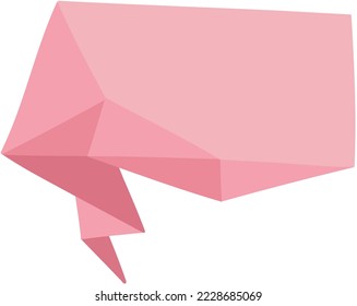 Abstract origami speech bubble. Paper folding styled origami colourful Vector abstract background. Minimal coloured isolated vector illustration.