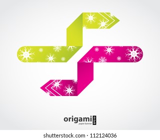 abstract origami speech bubble with special Christmas design