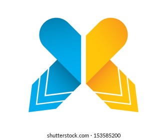 abstract origami speech bubble with special design
