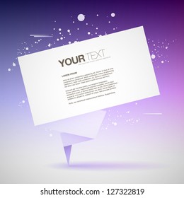 Abstract origami speech bubble text box vector